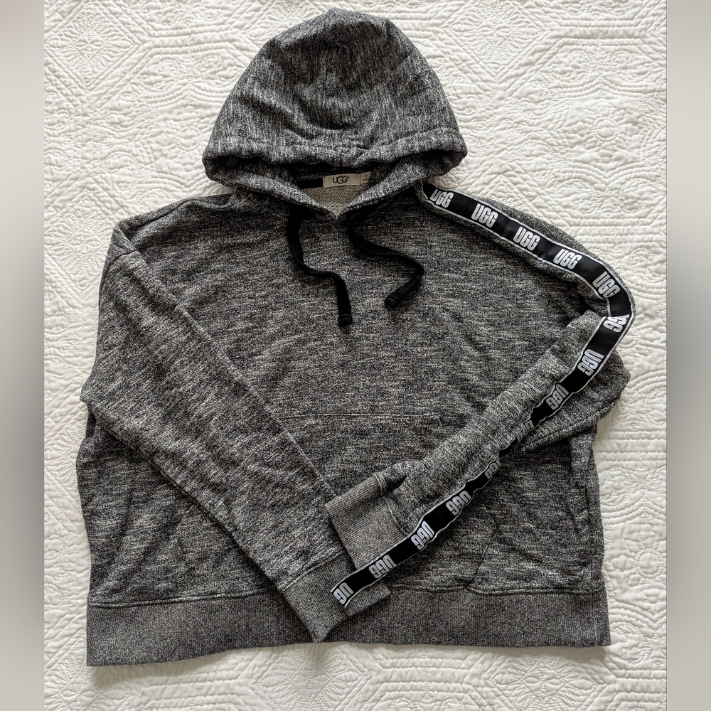 UGG Women's Charcoal Gray Hoodie with Black Logo Trim